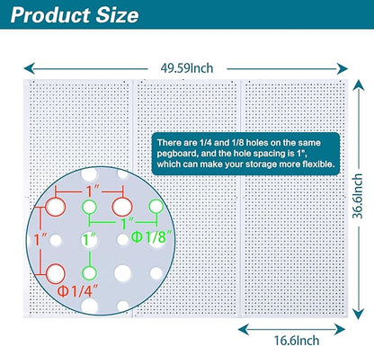 Daanxw Pegboard Rack Garage Storage Steel Horizontal PegBoard Pack, Steel - Image 2