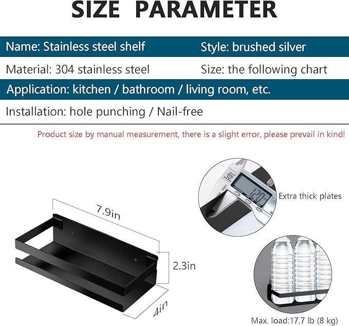 Rustproof Metal Storage Floating Shelves Wall Mounted Rectangular Shelf - Image 2