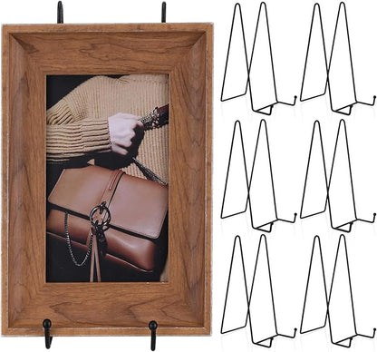 Dimeho 6 Pack 10 Inch Metal Plate Holder Black Display Stand Decorative Easel - Image 8