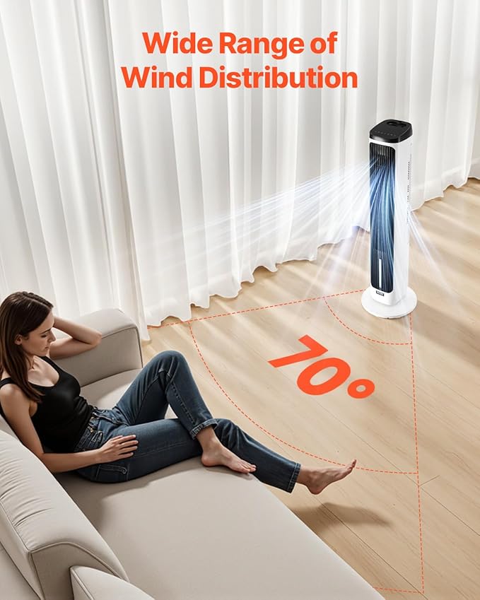 VEVOR Evaporative Air Cooler, Standing Fans that Blow Cold Air, 23.3ft/s 70° - Image 5