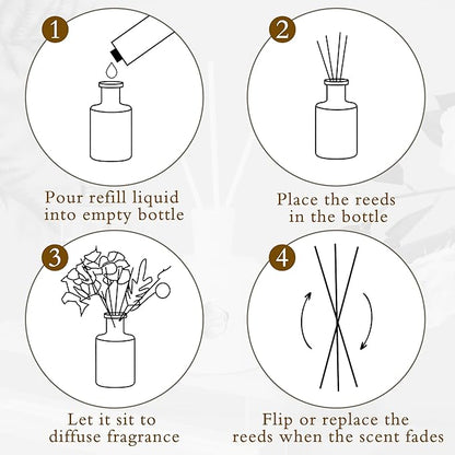 XEPTLE Reed Diffuser Set, 7.04 oz Creamy Gardenia Scent Diffuser - Image 8