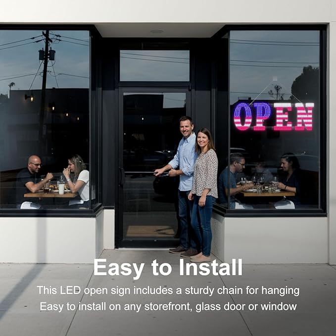 30" x 10" American Flag LED OPEN Sign - Image 5
