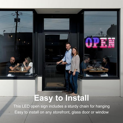 30" x 10" American Flag LED OPEN Sign - Image 5