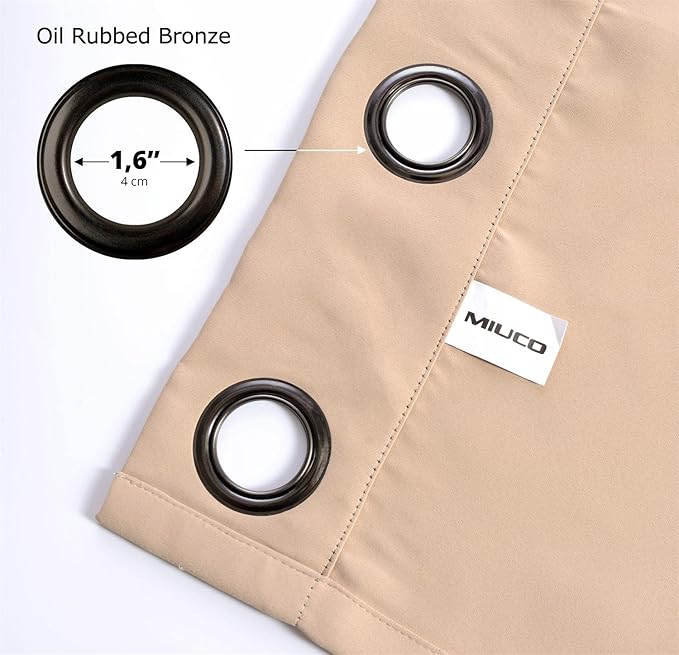 MIUCO Room Darkening Soild Grommet Blackout Curtains - Image 7