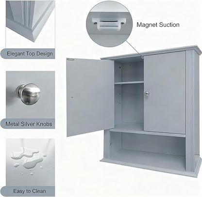 Wall Mounted Bathroom Cabinet Wooden Storage Cabinet - Image 5