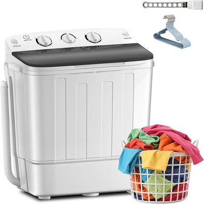 Portable Twin Tub 18lbs Washing Machine by Erivess