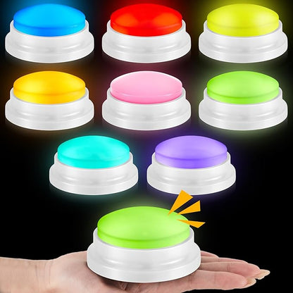 Honoson 8 Pcs Recordable Answer Buzzers, Personalized Sound, Recordable by Honoson