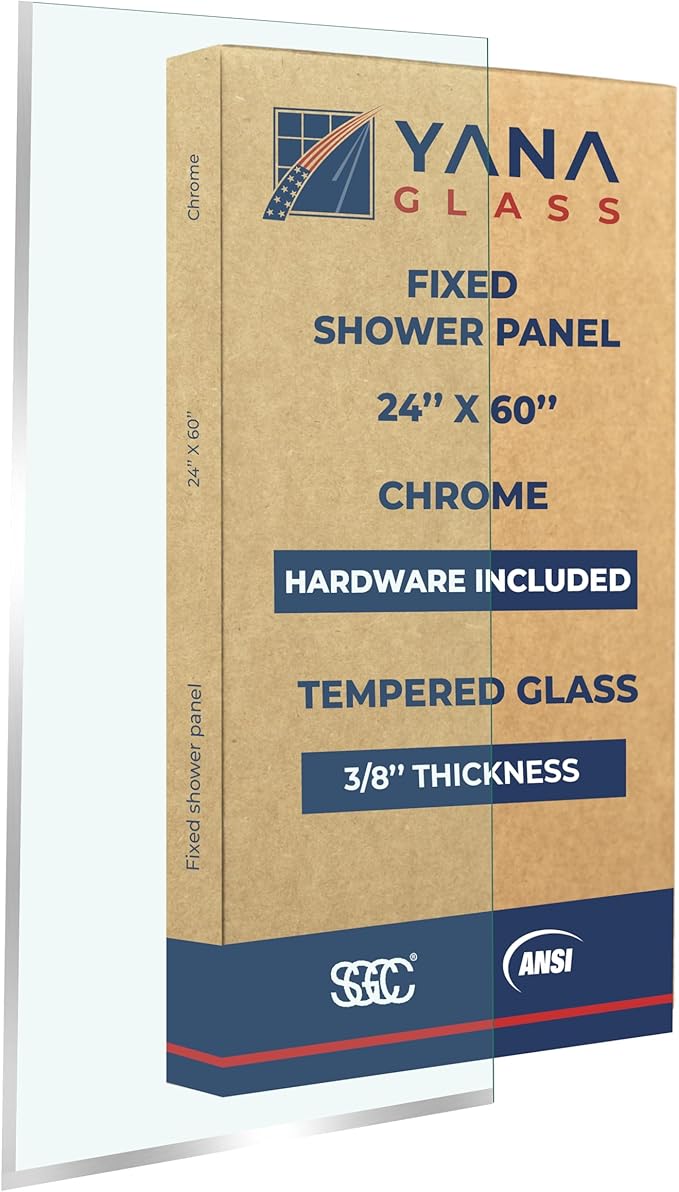 Fixed Glass Shower Panel for Bathroom by Unknown