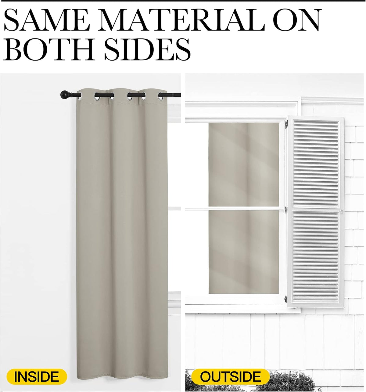 NICETOWN Kitchen Curtains for Decoration, Thermal Insulated Grommet Room Darkening Draperies/Panels for Laundry (Natural, 2 Panels, W42 x L68 inches)