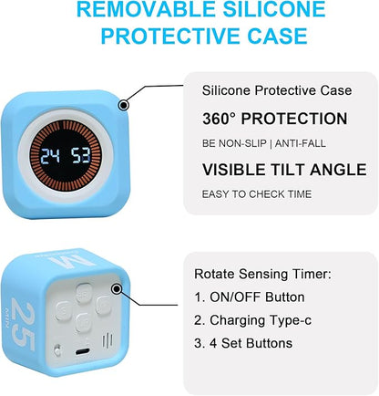 FCXJTU Rotating Cube Pomodoro Visual Timer 5, 10 50 Minutes Preset, - Image 5