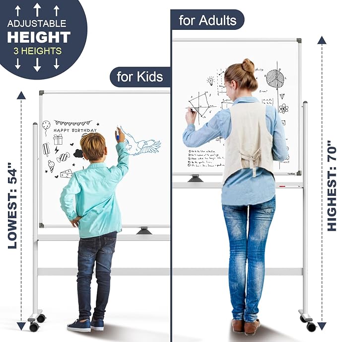 Dry Erase Whiteboard Easel on Wheels - Image 2