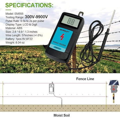 allsun Digital Electric Fence Voltage Tester and Fault Farm Finder, Fence - Image 8