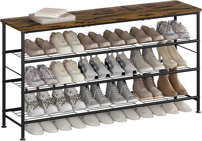 SUOERNUO Shoe Rack Organizer 4 Tier by MAKELIFESIMPLE