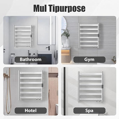 R FLORY Heated Towel Rack for Bathroom, 6 Bar Wall Mounted Towel Warmer Rack - Image 8