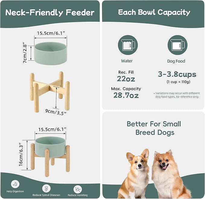 Ceramic 6.1inch Raised Dog Bowl - Image 2