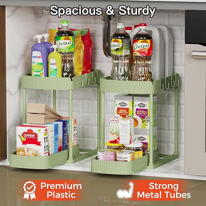 Ukeetap 2 Pack Multi-Purpose Pull-Out Storage Organizers, Under Sink Organizers - Image 3