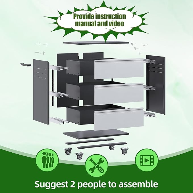 3 Drawers Garage Storage Cabinet - Image 5