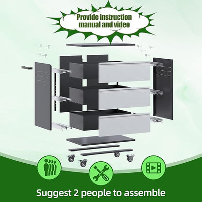 3 Drawers Garage Storage Cabinet - Image 5
