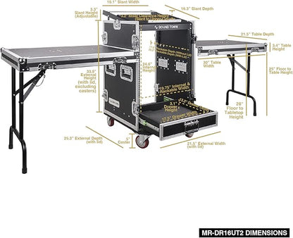 Sound Town 16U PA DJ Pro Audio Rack/Road ATA Case - Image 6