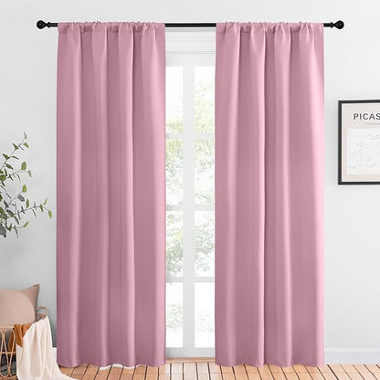 NICETOWN Blackout Curtains for Living Curtains, Rouge Pink, 2 Panels, 42 by 84 by NICETOWN