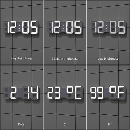 mooas 3D Pure Mini White LED Clock - Image 6