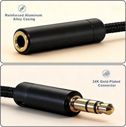 Tavirela Headphone Splitter, Upgraded Nylon Braided 3.5mm Audio Stereo Y Aux - Image 2
