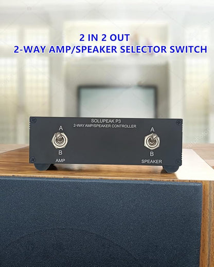 SOLUPEAK P3 2-Way AMP Amplifier to 2 Pair of Speakers Selector Switch Switcher - Image 3
