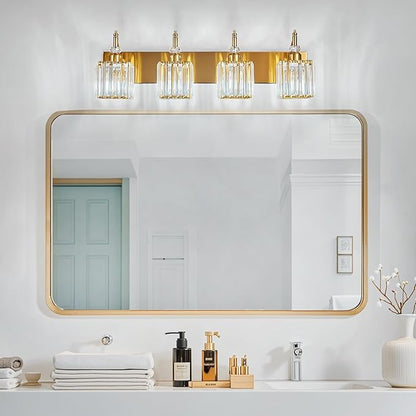 BBLLWJ Modern Bathroom Vanity Light 4-Light Gold Crystal Light Fixtures Over - Image 6