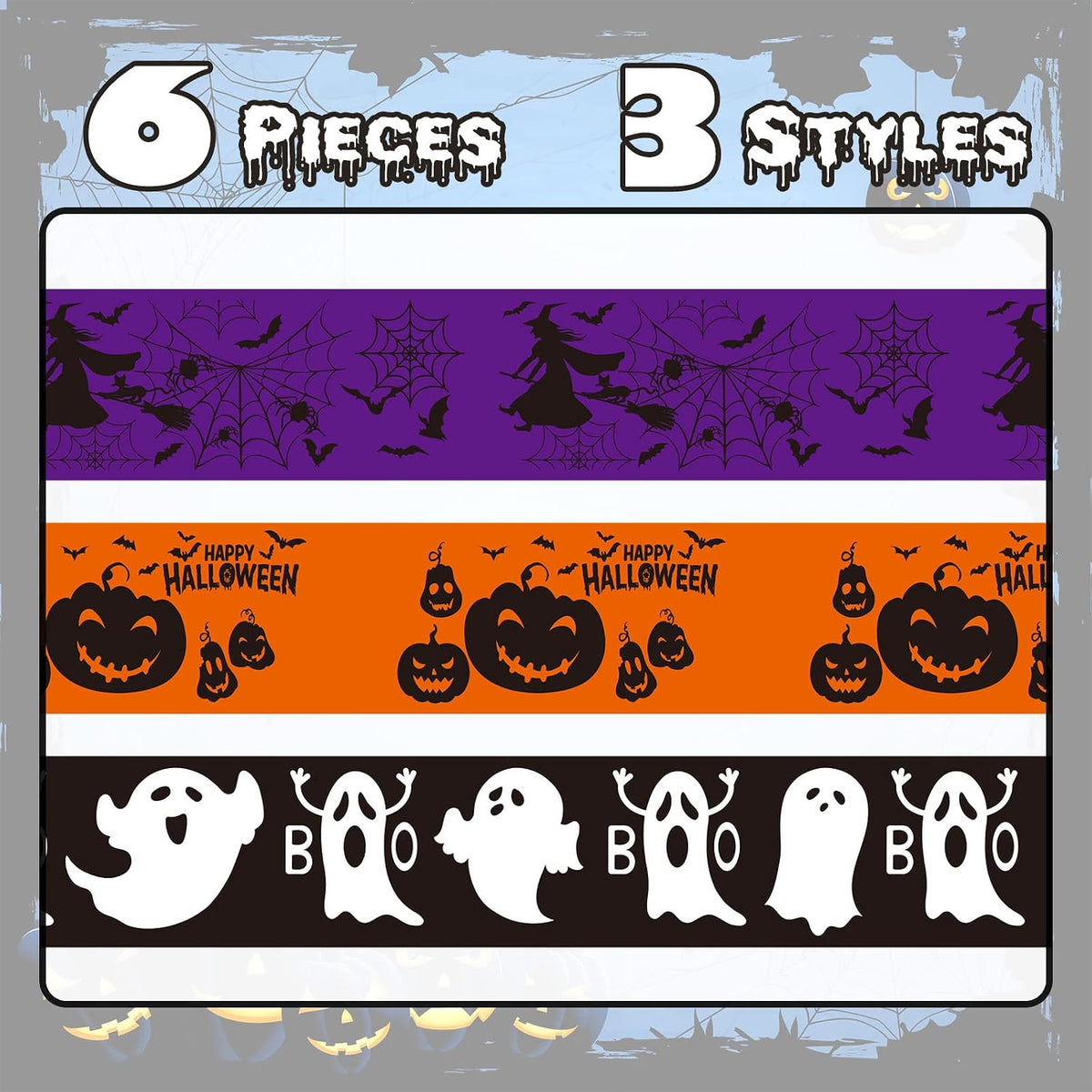 Funtery 6 Pcs Halloween Candy Bowl Bulk Trick or Treat Paty Serving Bowls