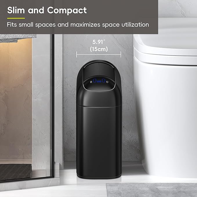 EKO Astro Slim Sensor Trash Can, 10L / 2.6 Gallon Touchless Garbage Bin - Image 6