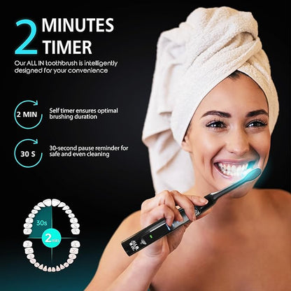 ALL IN Sonic LED Whitening Toothbrush and Replacement Heads Full Set - Image 3