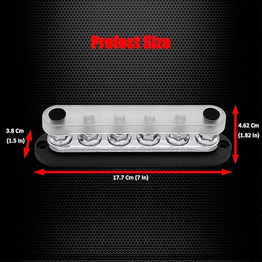 6 x M10 Studs Power Distribution Block Bus Bar 12V, Ampper 7" HD 300A Marine - Image 5