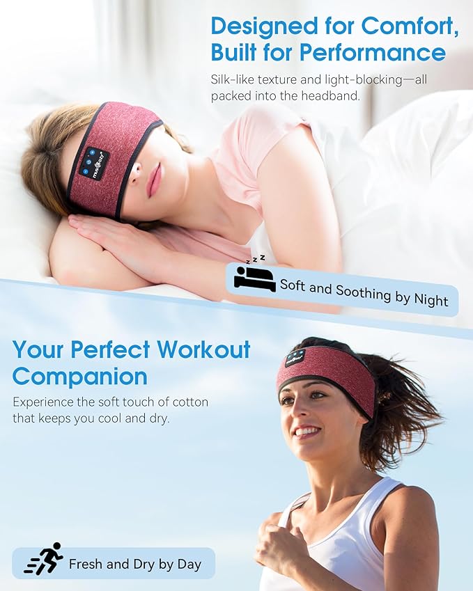 MUSICOZY Sleep Headphones Wireless Bluetooth 5.4 Headband, Music Sports - Image 2