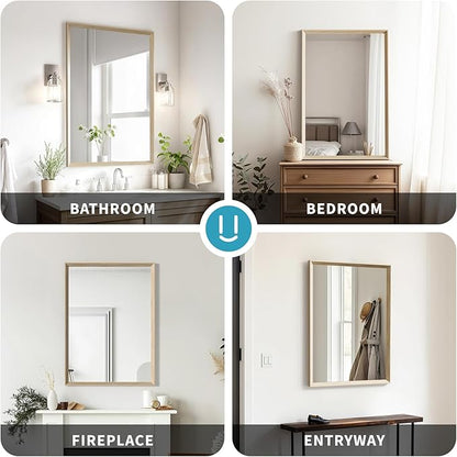 Oak Wood Effect Framed Wall Mirror, 22x30 Rectangle Mirror, Anti-desilvering - Image 8