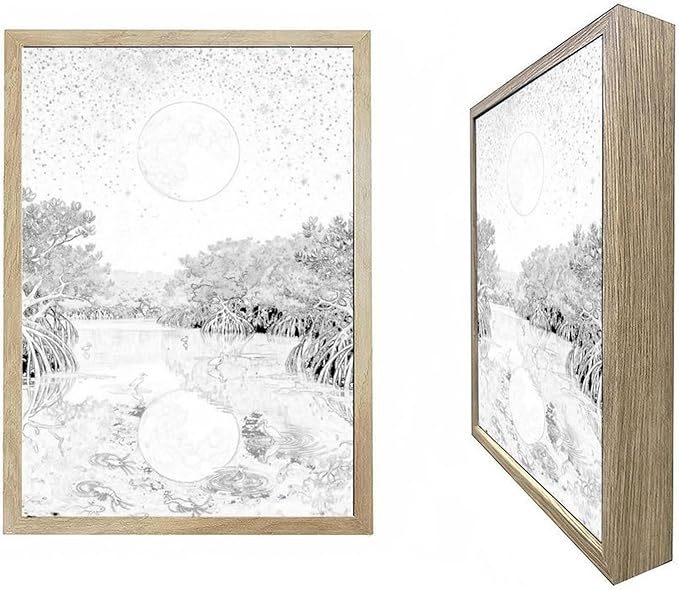 URVIP LED Glowing Photo Frame, 3D Starry-Sky Moon Animal Wall Art, 9x12 Inches - Image 3
