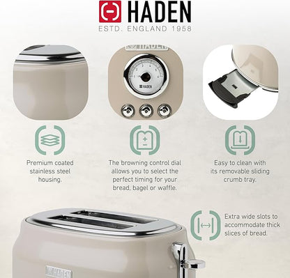Haden Dorset 2 Slice Wide Slot Stainless Steel Toaster - Image 3