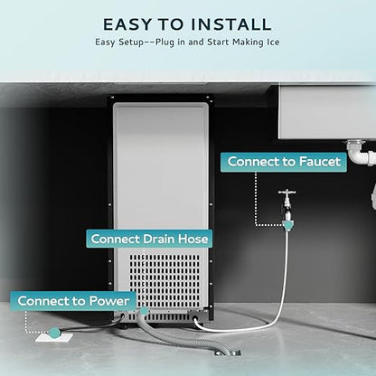 EUHOMY 15" W Commercial Under Counter Ice Maker Machine, 90 Lb/Day - Image 5