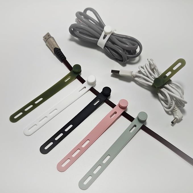 25 PCS Silicone Cable Ties Cord Organizer - Image 2