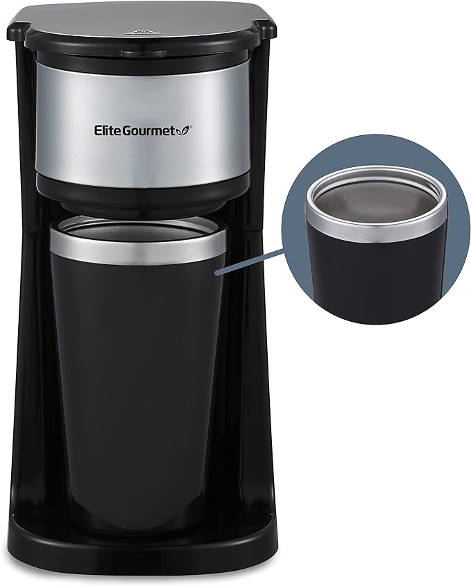 Elite Gourmet EHC-112B Personal Single-Serve Compact Coffee Maker Brewer by EliteGourmet
