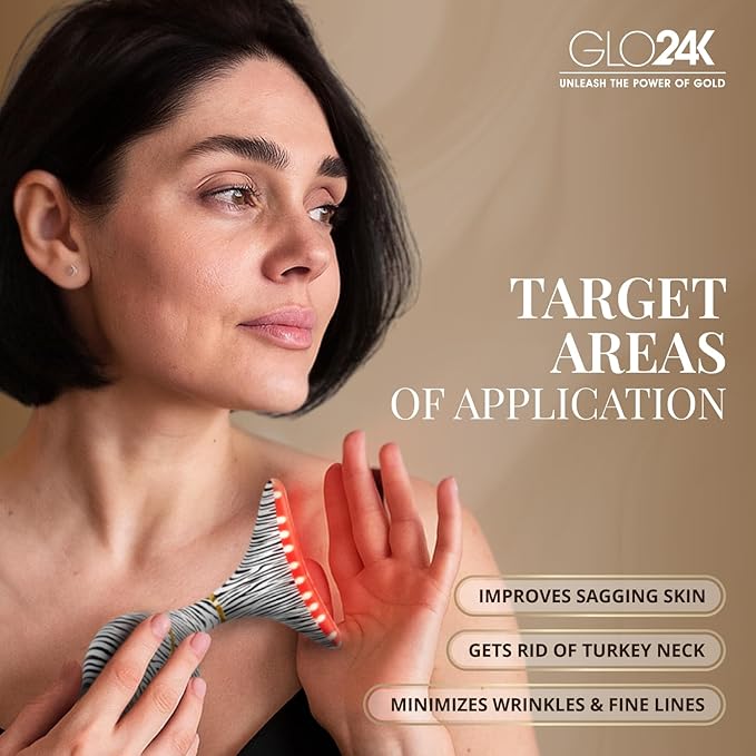 GLO24K Red Light for Face & Neck Beauty Device - 7 in 1 Facial Massager Tool - Image 2