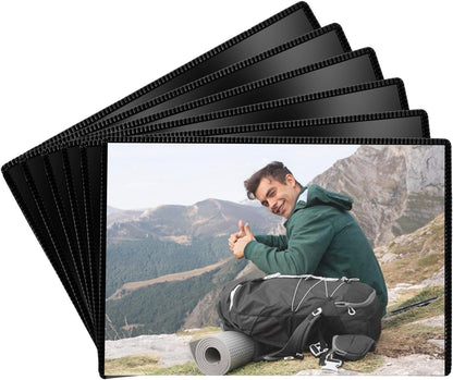 Sloworld Magnetic Picture Frame, 15 Pack Magnet Photo Frames for Refrigerator 4"x6" Reusable Fridge Photograph Frames for Locker/Whiteboard/Office Cabinet (Black 15 Pack)