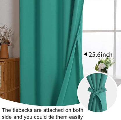JIUZHEN Peacock Blue Blackout Curtains - Image 6