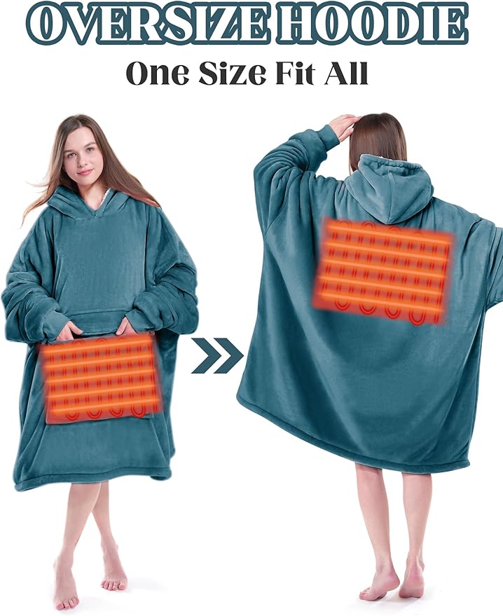 MAXEVE Heated Wearable Blanket Hoodie - Image 5
