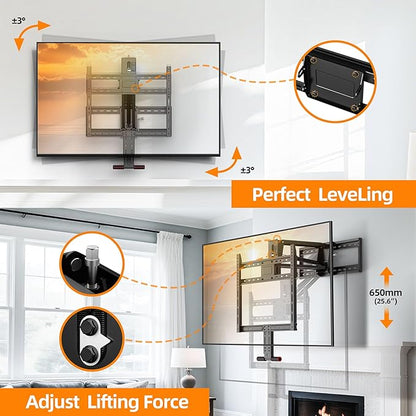 Pull Down TV Mount for Fireplace, Height Adjustable for Most 43-80 Inch TVs - Image 7