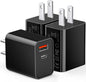 3 Pack Type C Charger, Dual Port USB C Wall Plug 20W PD & QC3.0 USB A Fast by CSODINCE