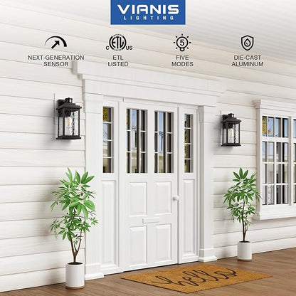 VIANIS Advanced Motion Sensor Light Outdoor, 2 Pack Large Bronze Exterior - Image 5