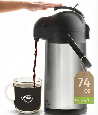 Thermal Coffee Carafe 74Oz, Keeps Drinks Hot by Cresimo