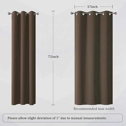 DUALIFE Brown Curtains 72 Inch Length 2 Panels Coffee Color Curtains - Image 6