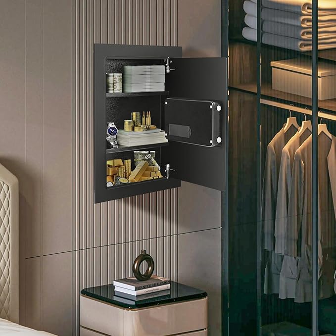S AFSTAR Wall Safe Box, Electronic Digital Safe Box - Image 2
