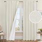 LAMIT Ivory 100% Blackout Linen Curtains 84 Inches Long, Linen Textured Living by LAMIT